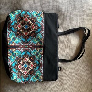 Colorful Mandala Patterned Padded Tote Laptop Bag